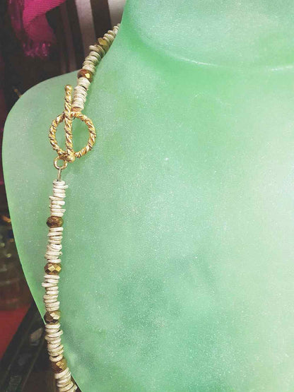 Vintage 1970s Boho Bead Necklace 22" Bohemian Artisan  Multicolour