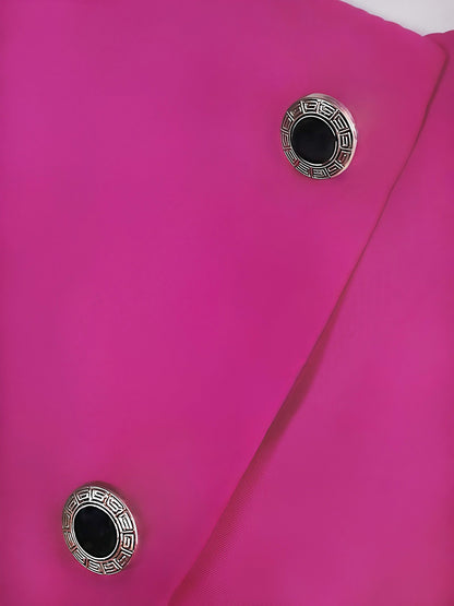 Vintage 1980s Cerise Pink Blouse Shirt Flower Applique Ladies Top Size 16