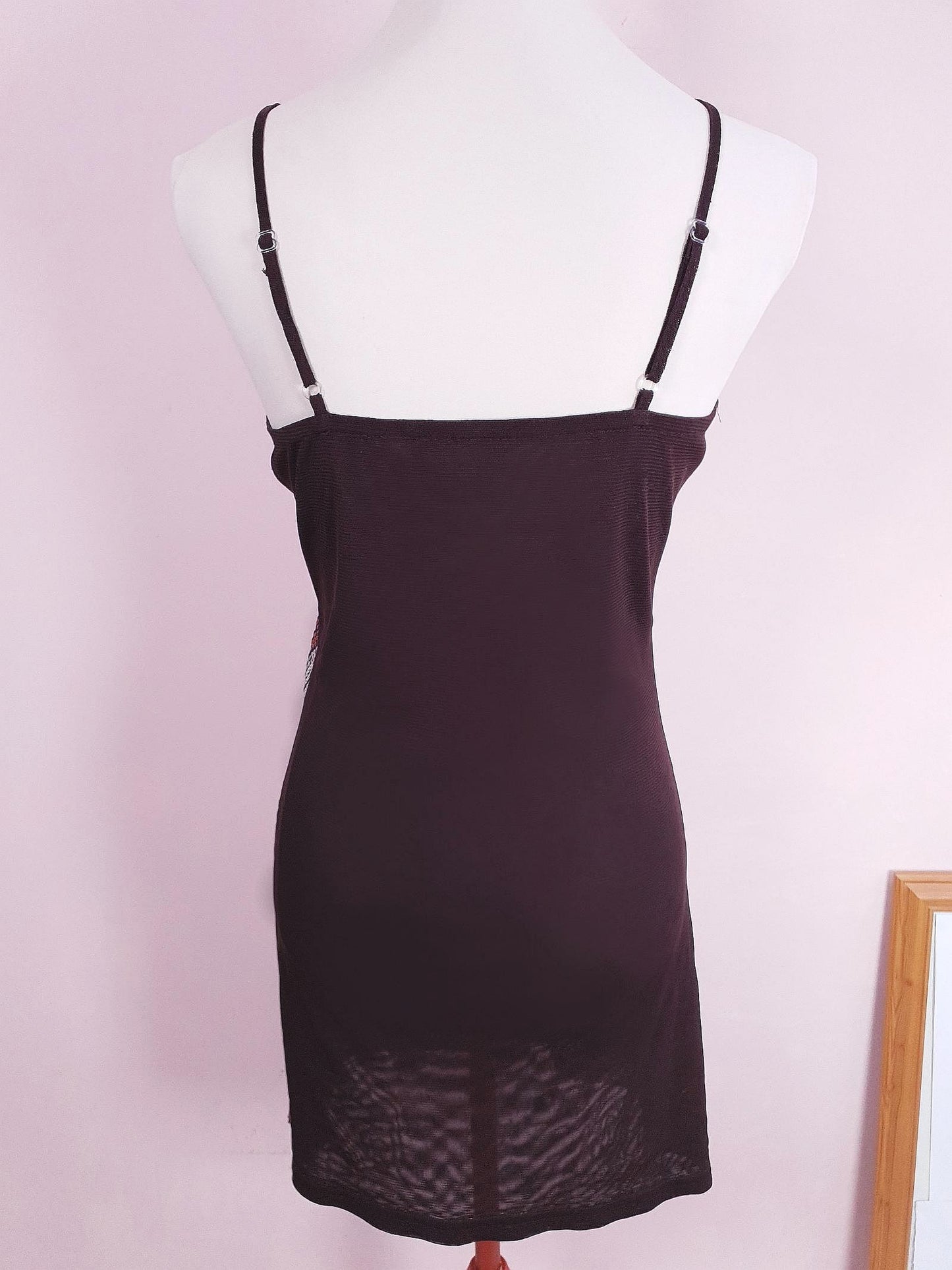 90s Vintage Sequin Party Dress Copper Silver  - Size 10/12