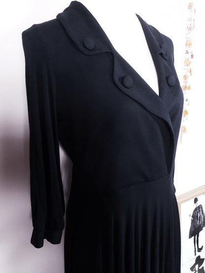 Beautifully Classic Y2K Black by Black Coffee Midi Dress - Size 10