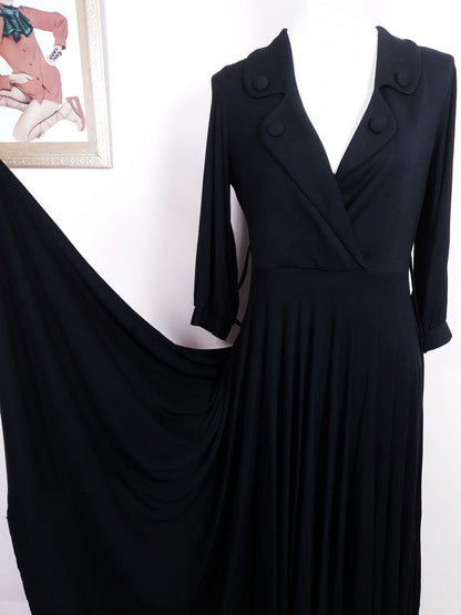 Beautifully Classic Y2K Black by Black Coffee Midi Dress - Size 10