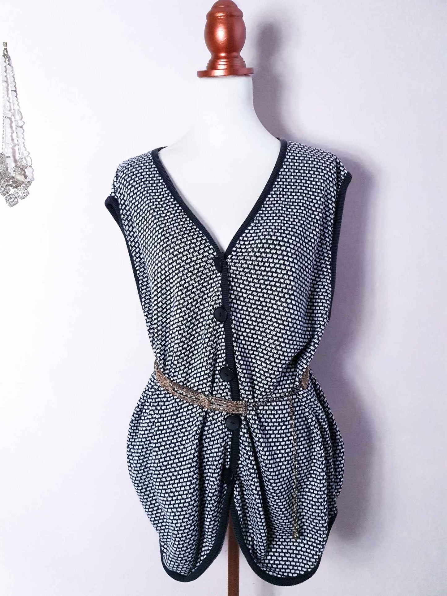 Vintage 90s Diane Von Furstenberg Oversized Grey Tank Top