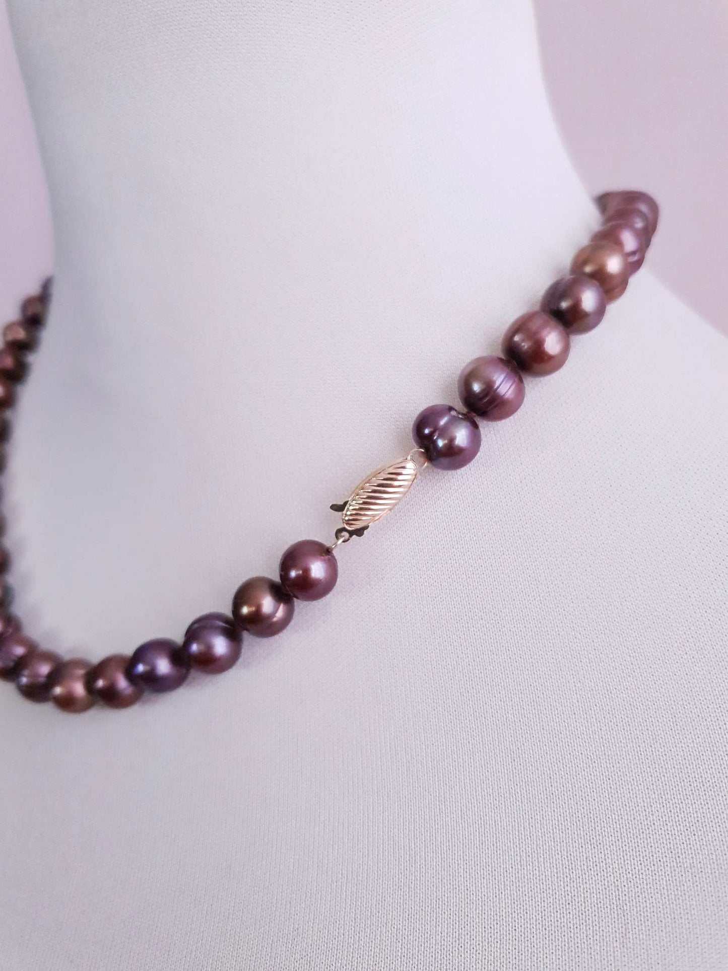 Pre-Loved Chocolate Brown Japanese Freshwater Pearl Necklace