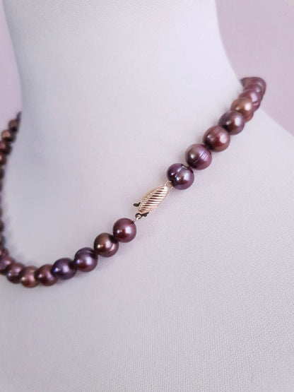 Pre-Loved Chocolate Brown Japanese Freshwater Pearl Necklace