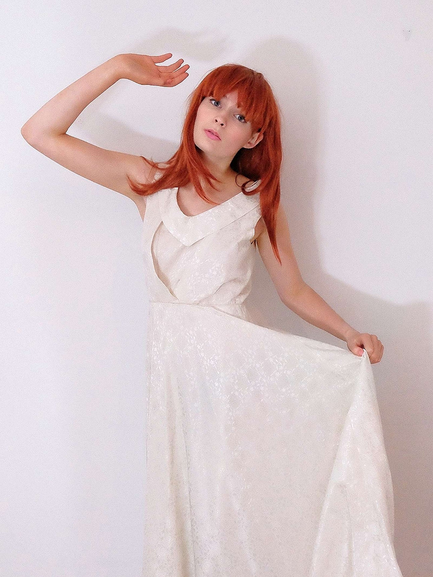 Divine 1950s Vintage White Dress Gown - Size 10