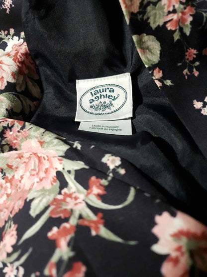 English Classics - 1980s Vintage Laura Ashley Floral Dress - Size 12