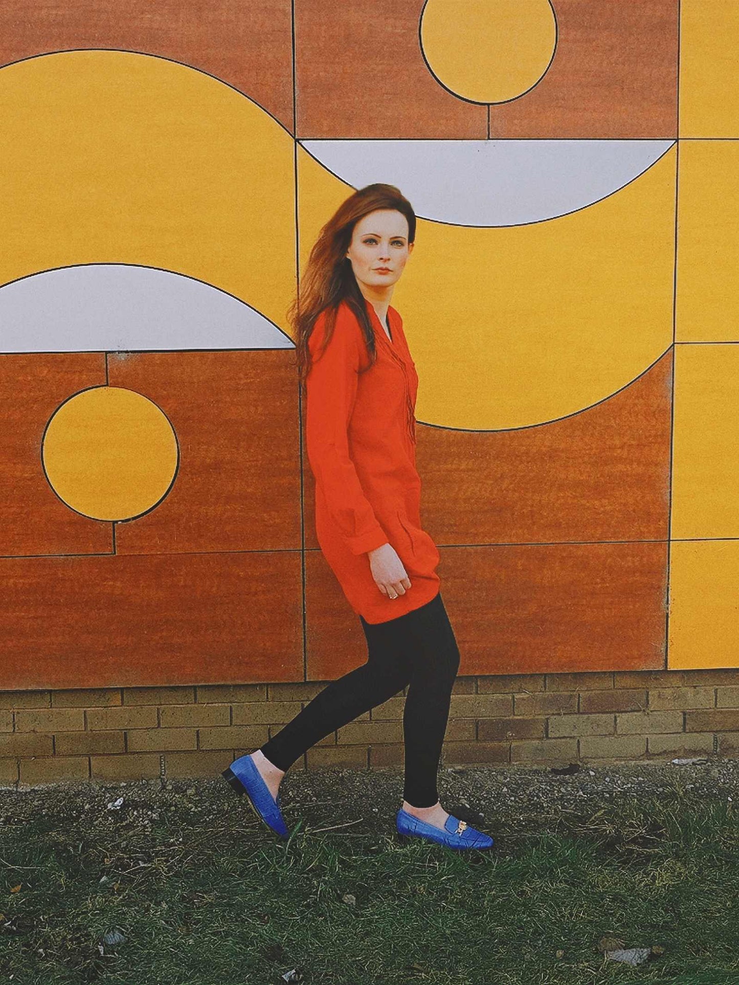 English Classics - Pre-Loved Y2K Laura Ashley Orange Corduroy Mini Dress - Size 12/14