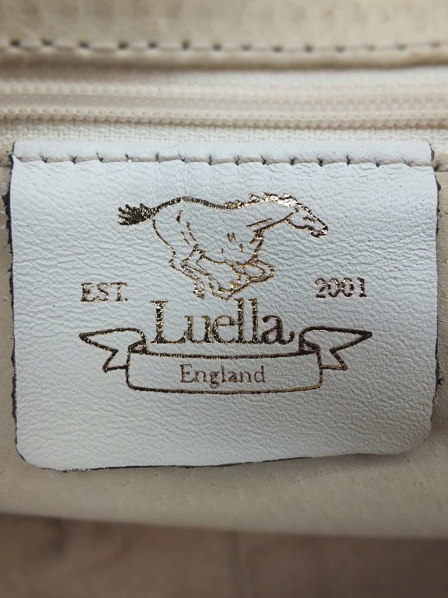English Classics - Pre-Loved Luella White Leather Handbag Tote Shoulder Bag