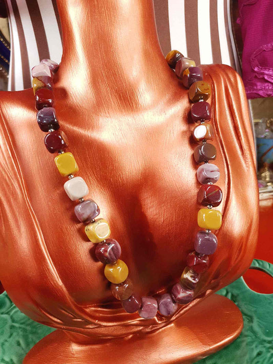 Mookaite Jasper & Italian 925 Sterling Silver Necklace