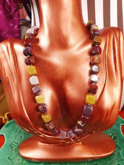 Mookaite Jasper & Italian 925 Sterling Silver Necklace