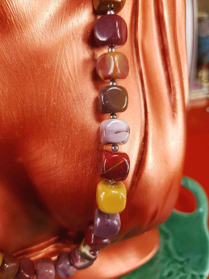 Mookaite Jasper & Italian 925 Sterling Silver Necklace