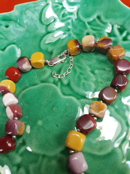 Mookaite Jasper & Italian 925 Sterling Silver Necklace