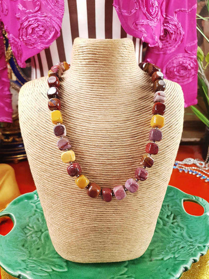 Mookaite Jasper & Italian 925 Sterling Silver Necklace