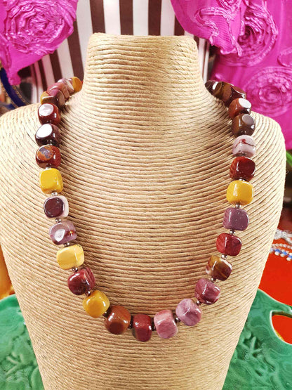 Mookaite Jasper & Italian 925 Sterling Silver Necklace