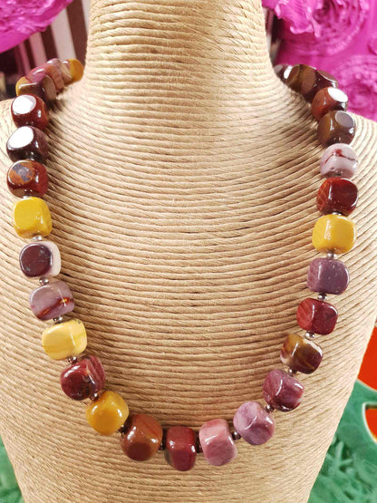 Mookaite Jasper & Italian 925 Sterling Silver Necklace