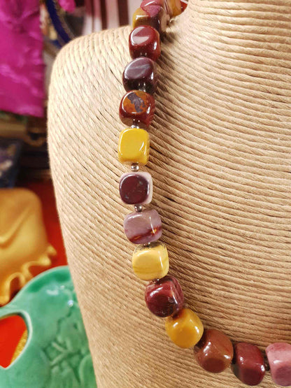 Mookaite Jasper & Italian 925 Sterling Silver Necklace