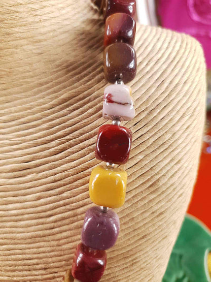Mookaite Jasper & Italian 925 Sterling Silver Necklace