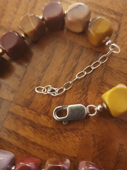 Mookaite Jasper & Italian 925 Sterling Silver Necklace