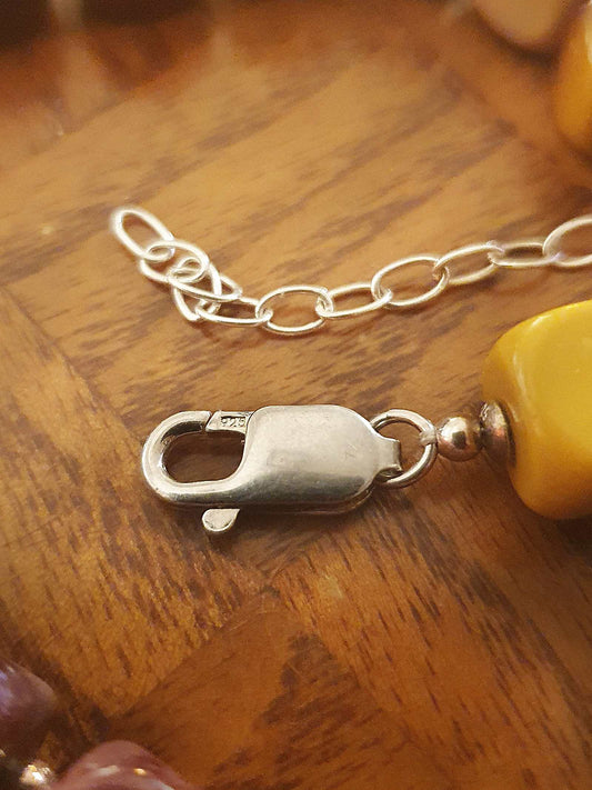 Mookaite Jasper & Italian 925 Sterling Silver Necklace