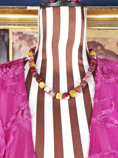 Mookaite Jasper & Italian 925 Sterling Silver Necklace