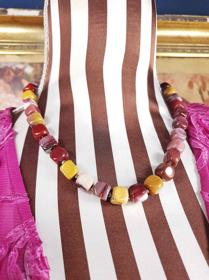 Mookaite Jasper & Italian 925 Sterling Silver Necklace
