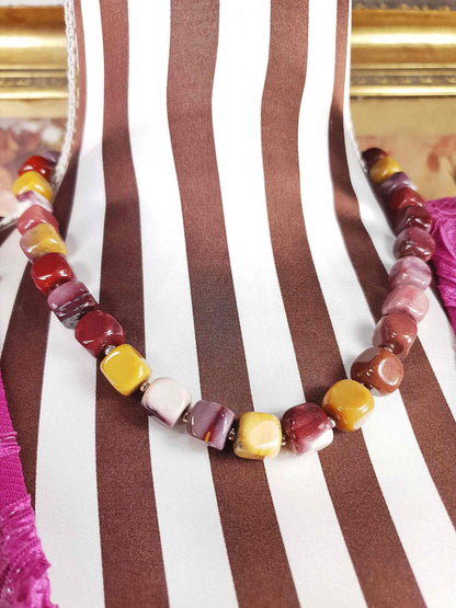 Mookaite Jasper & Italian 925 Sterling Silver Necklace