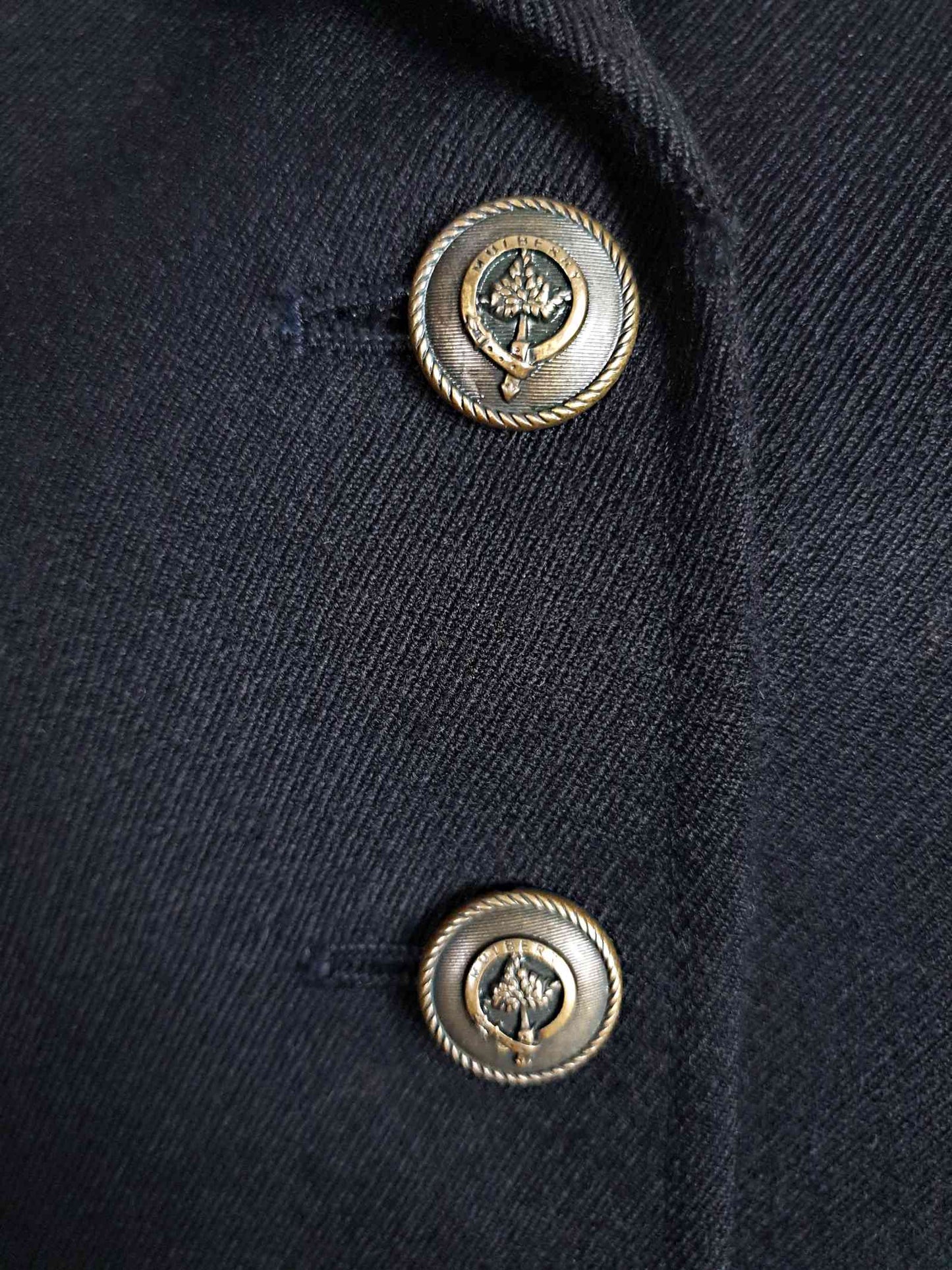 English Classics - Vintage 1990s Mulberry Black Wool and Velvet Jacket Blazer - Size 12/14