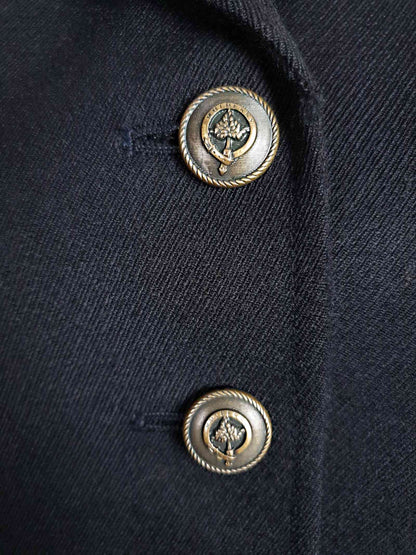 English Classics - Vintage 1990s Mulberry Black Wool and Velvet Jacket Blazer - Size 12/14