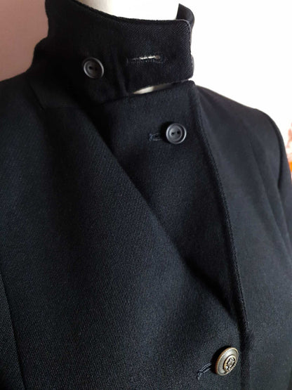 English Classics - Vintage 1990s Mulberry Black Wool and Velvet Jacket Blazer - Size 12/14