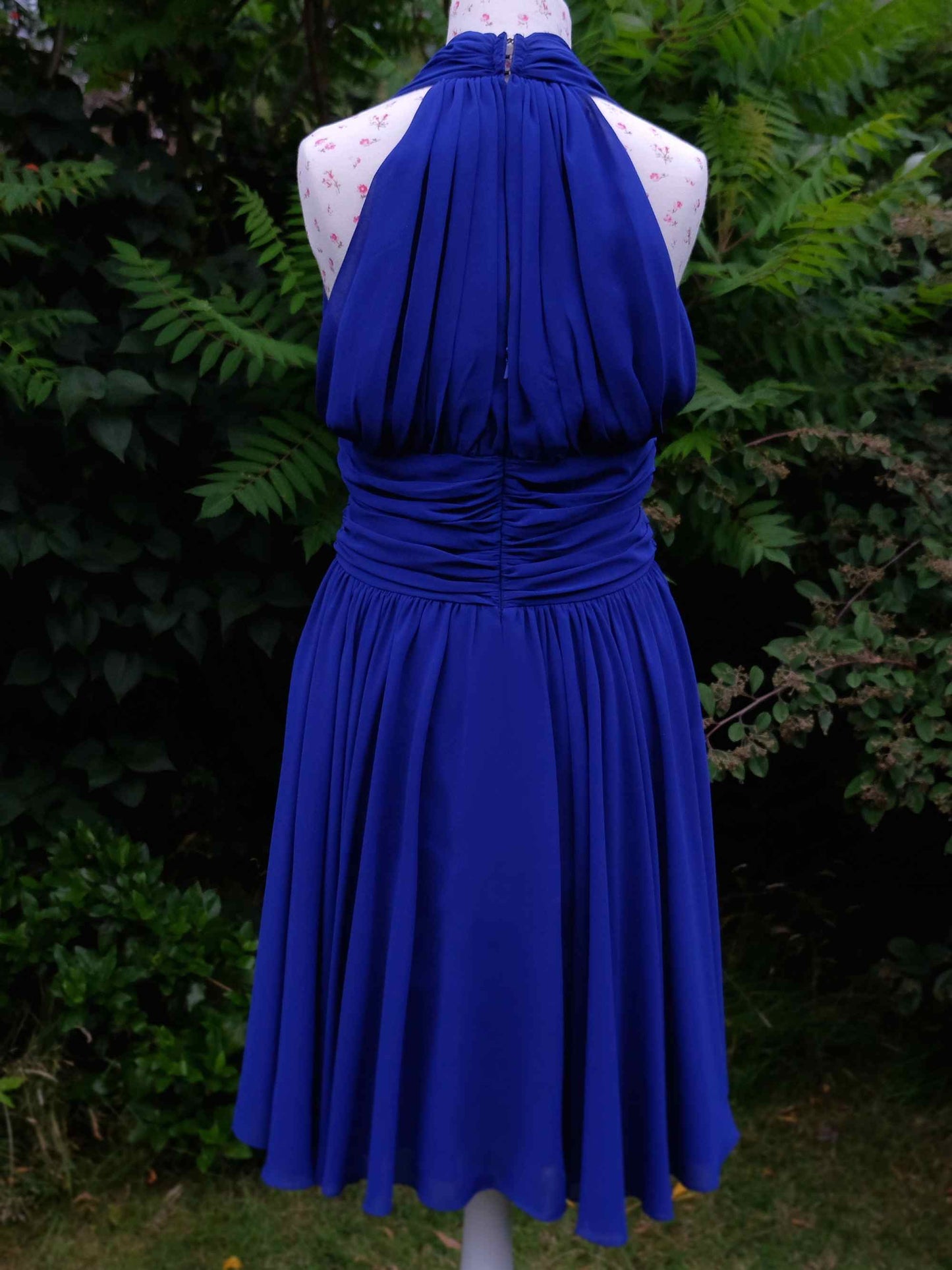 Vintage Blue Azure Chiffon Party Dress - Size 12