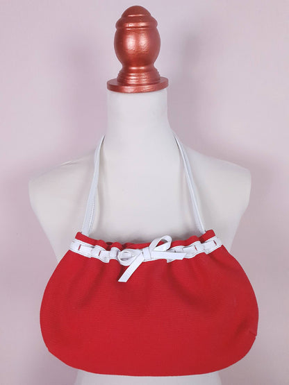 English Classics - Cute Vintage LK Bennett Red and White Shoulder Bag Handbag