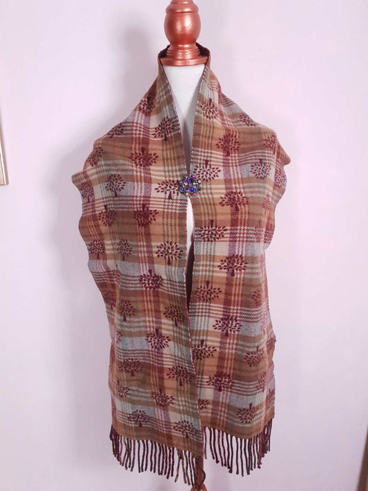 English Classics - Beautiful Pre-Loved Mulberry Tartan Plaid Merino Wool and Cashmere Scarf