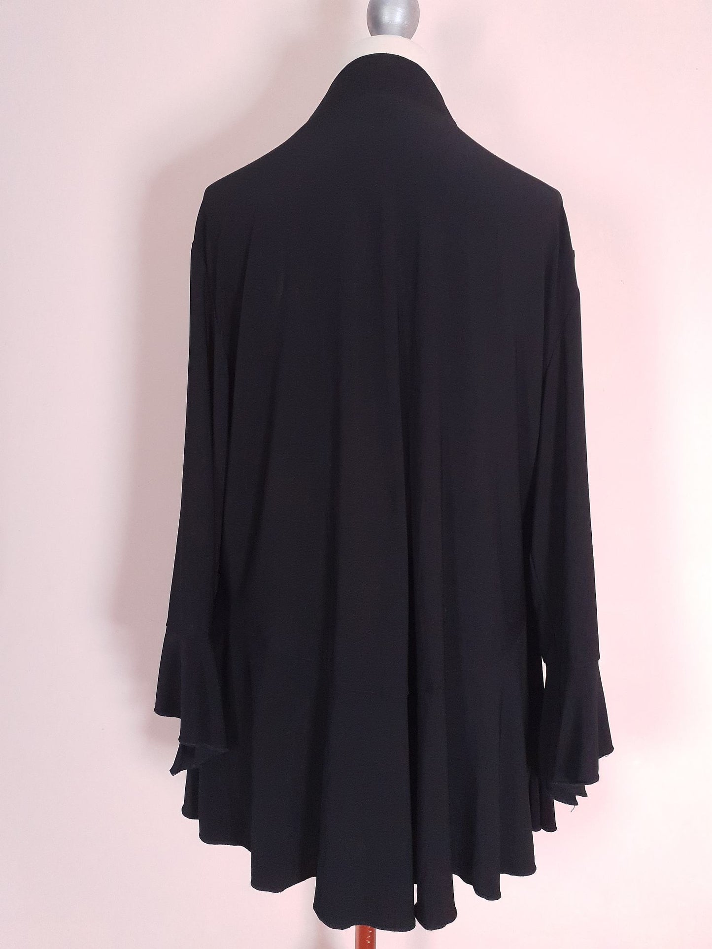 Vintage Black & White Top Cardigan 90s Abstract Print Beaded Size 20