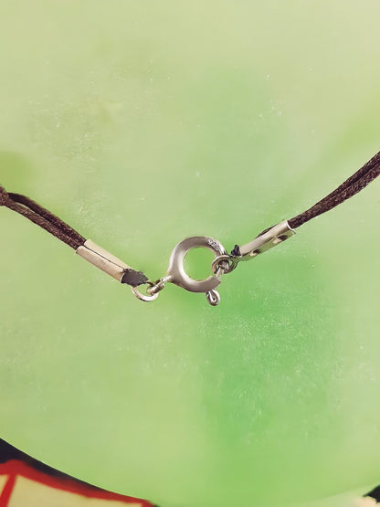 Vintage 1970s Sterling Silver Necklace 16.5" Artisan Abalone Shell Boho Bohemian Choker 925