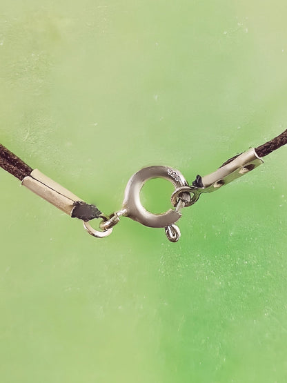 Vintage 1970s Sterling Silver Necklace 16.5" Artisan Abalone Shell Boho Bohemian Choker 925