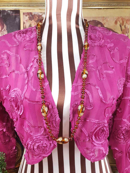 Vintage 1950s Murano Glass Necklace – Aventurine Daisy Lampwork Beads