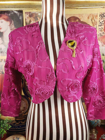 Vintage 1960s Green Spinx Art Glass Tassel Brooch