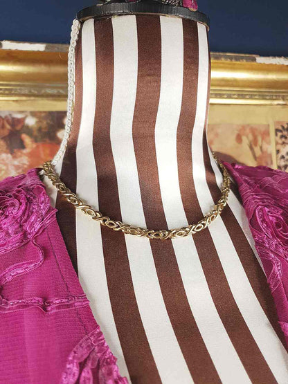 Vintage 1980s Chain Link Choker Necklace Gold-Tone