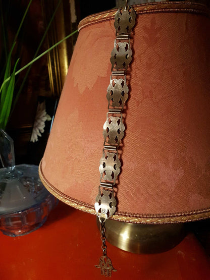 Vintage 1920s Silver Elephant Bracelet Antique Marked Boho Bohemian Algerian