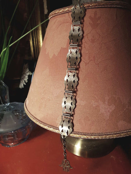 Vintage 1920s Silver Elephant Bracelet Antique Marked Boho Bohemian