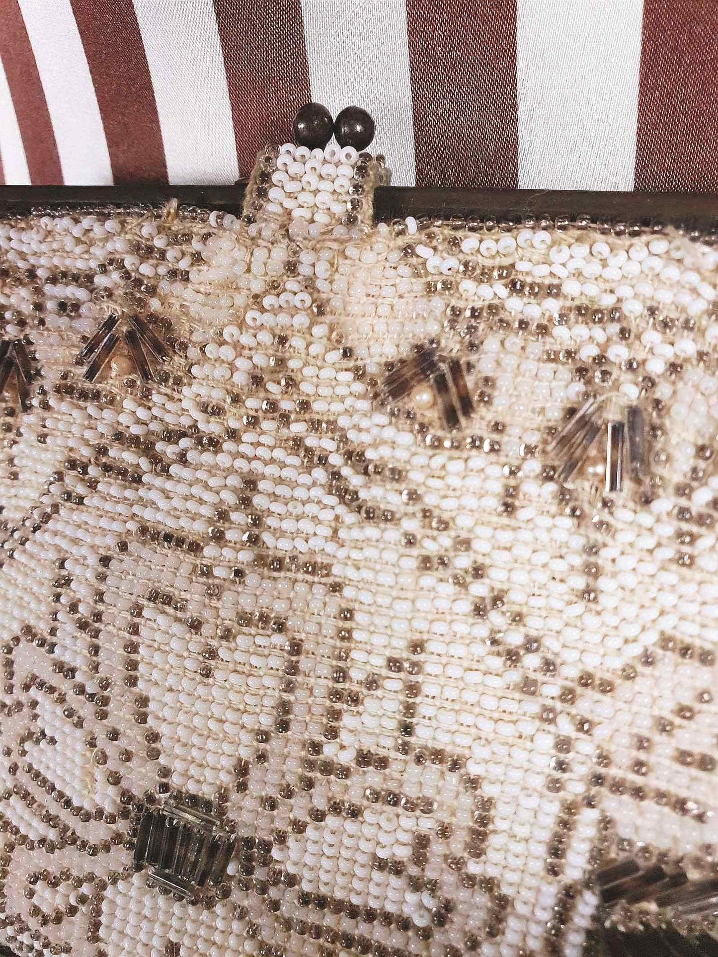 Vintage 1930s Beaded Evening Bag Art Deco Clutch Handbag Czechoslovakian