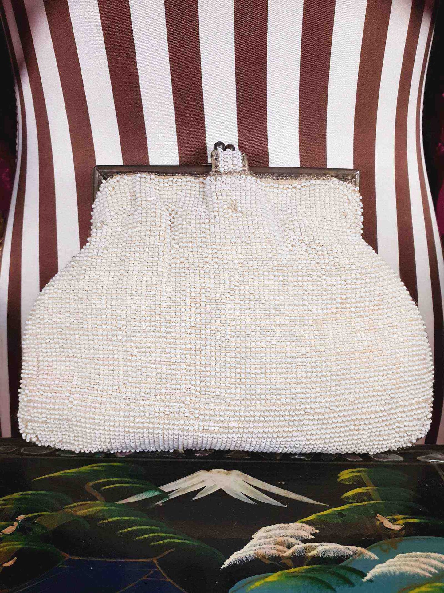 Vintage 1930s Beaded Evening Bag Art Deco Clutch Handbag Czechoslovakian