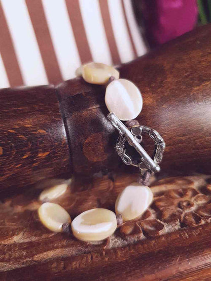 Vintage 1950s Mother of Pearl Bracelet Mid-Century MOP