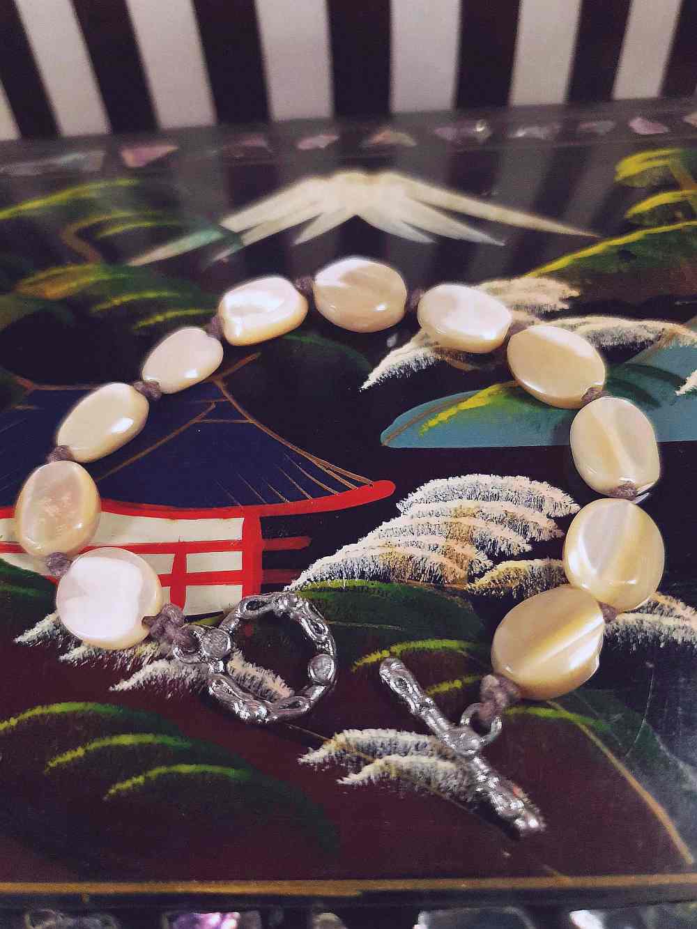 Vintage 1950s Mother of Pearl Bracelet Mid-Century MOP