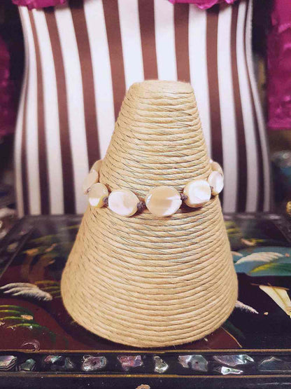 Vintage 1950s Mother of Pearl Bracelet Mid-Century MOP