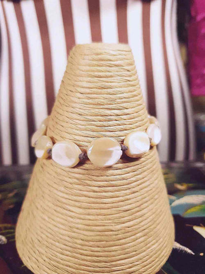 Vintage 1950s Mother of Pearl Bracelet Mid-Century MOP