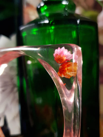Vintage 1960s Lucite Flower Bangle Bracelet - RARE