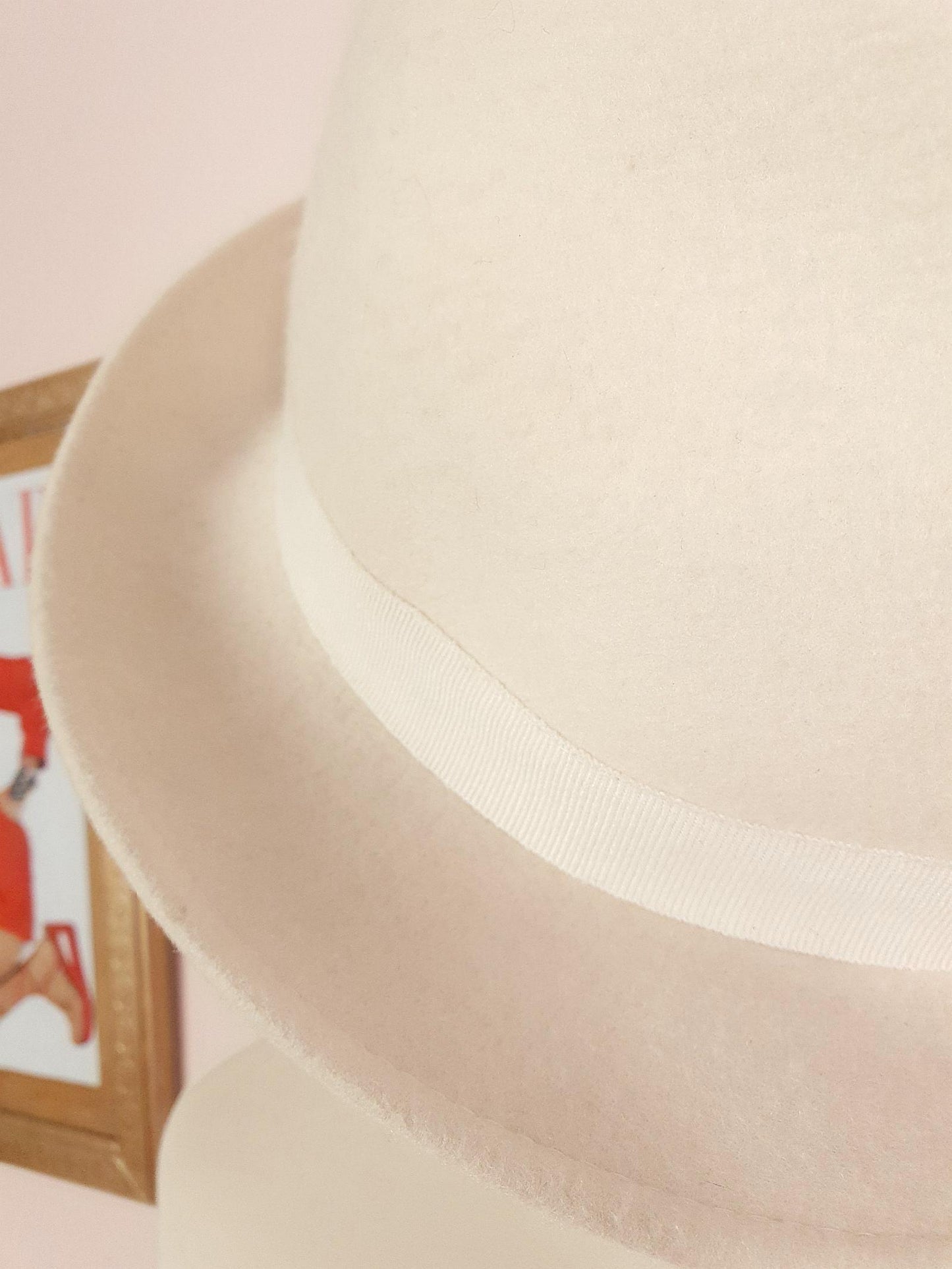 Vintage Cream Wool Fedora Hat 1960s Italian Trilby