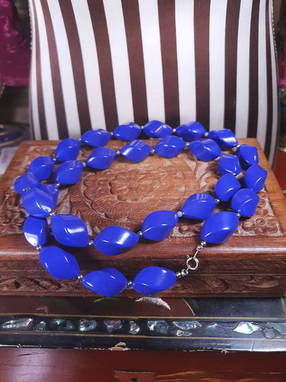 Vintage 1960s Purple Bead Necklace 29" Retro