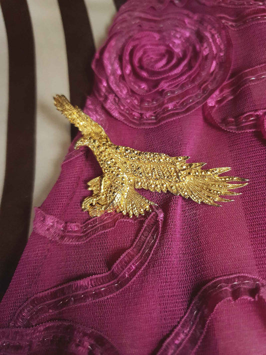 1970s Vintage Golden Eagle Brooch American Bird